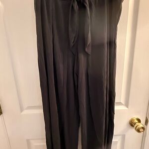 Women's Charcoal Gray Wide-Leg Tie-Waist Harem Pants